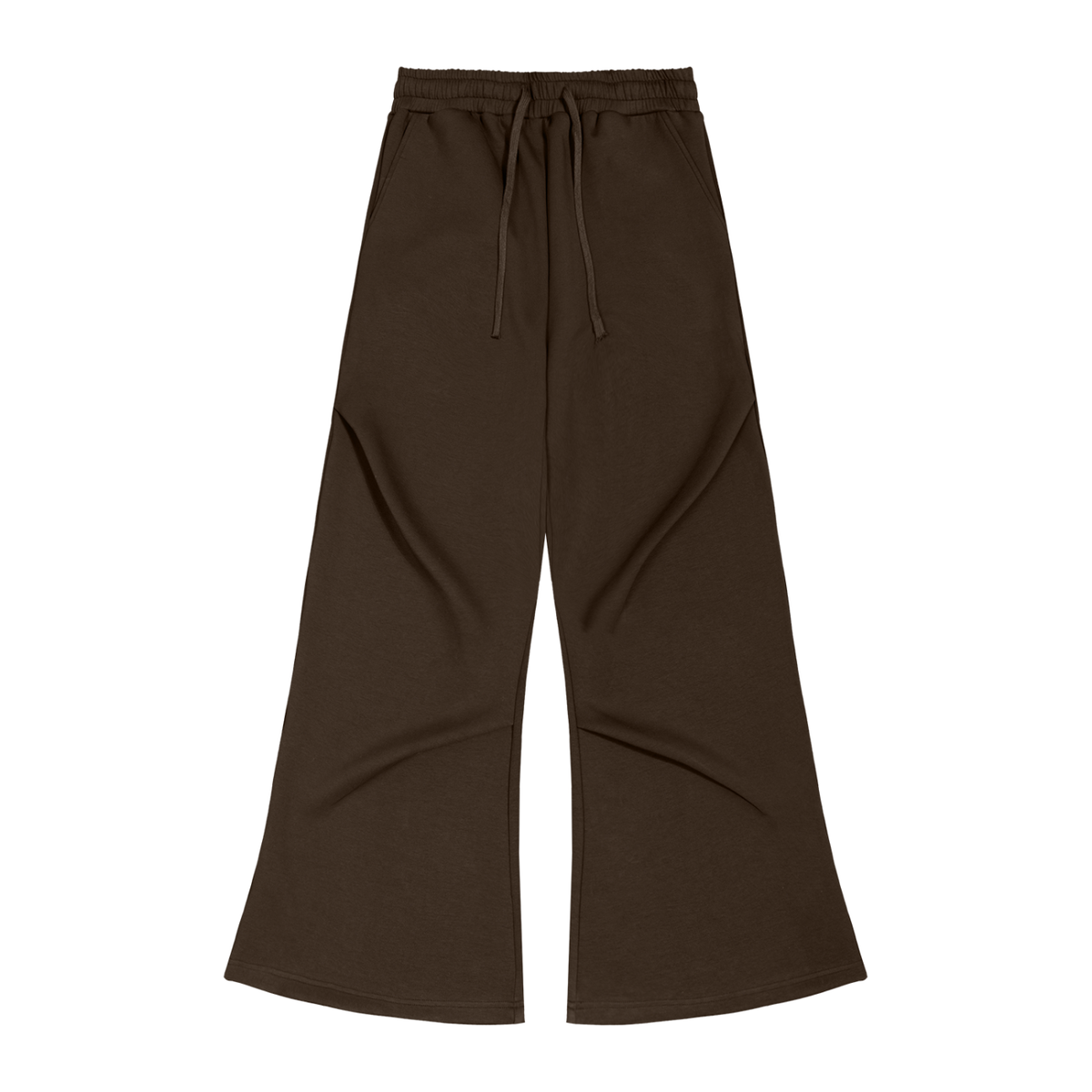 Unisex Wide Leg Drawstring Sweatpants in brown