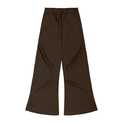 Unisex Wide Leg Drawstring Sweatpants in brown