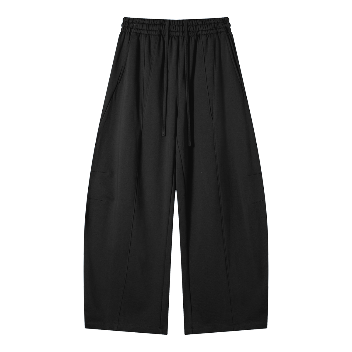 Unisex Wide Leg Panel Sweatpants in black