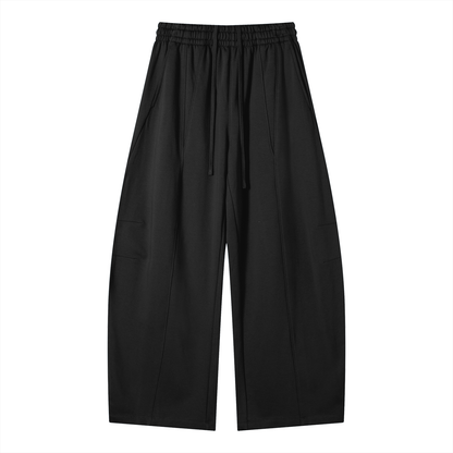 Unisex Wide Leg Panel Sweatpants in black