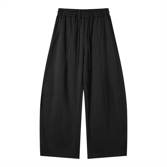 Unisex Wide Leg Panel Sweatpants in black
