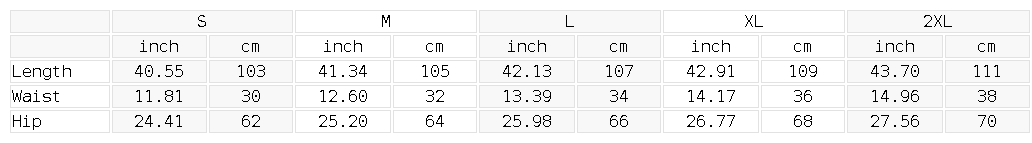Size chart for the Unisex Wide Leg Panel Sweatpants