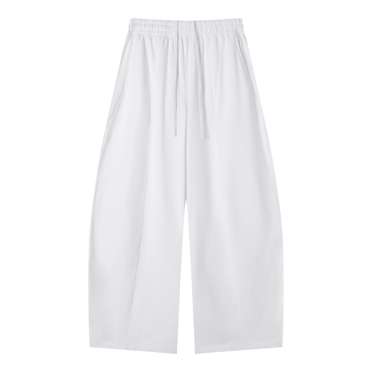 Unisex Wide Leg Panel Sweatpants in white