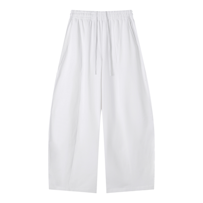 Unisex Wide Leg Panel Sweatpants in white