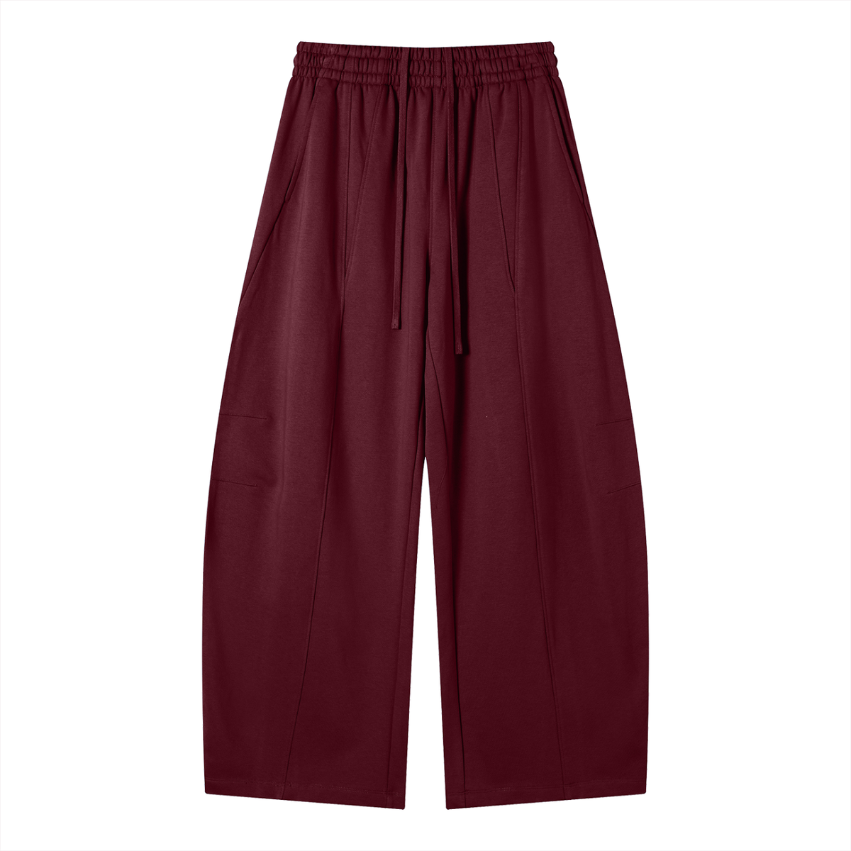 Unisex Wide Leg Panel Sweatpants in wine red