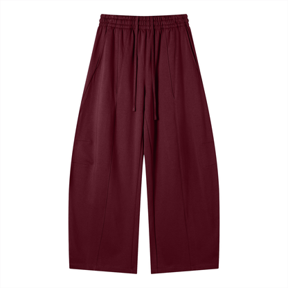 Unisex Wide Leg Panel Sweatpants in wine red