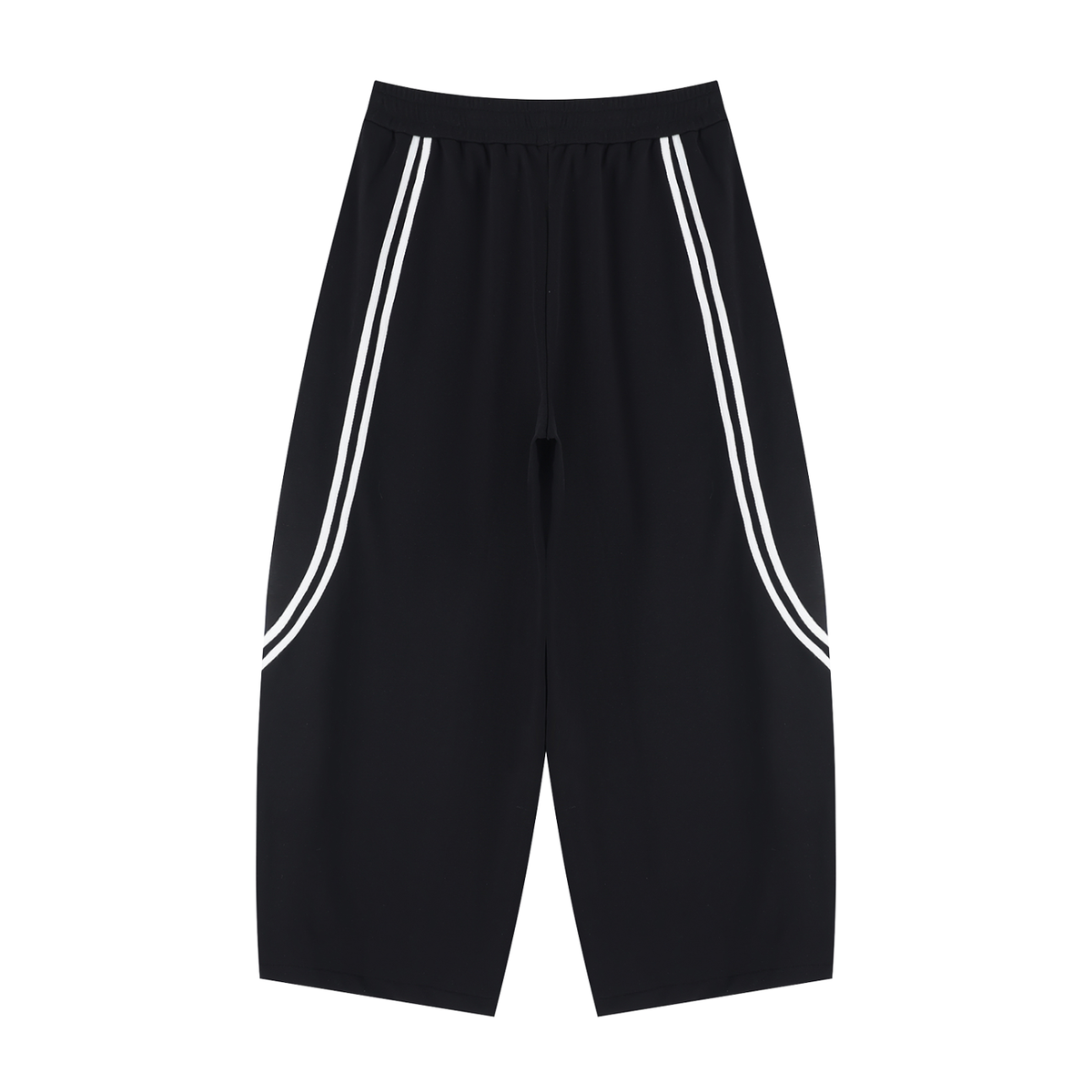 Unisex Wide Leg Piping Sweatpants in black, alternate angle