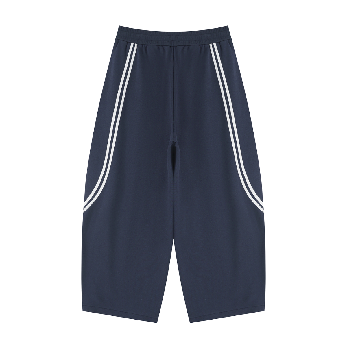 Unisex Wide Leg Piping Sweatpants in navy blue, alternate angle
