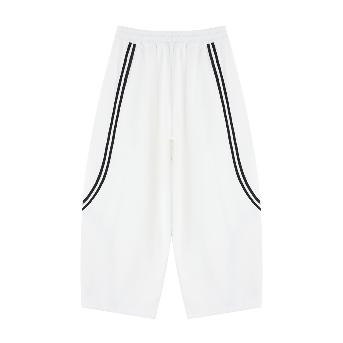 Unisex Wide Leg Piping Sweatpants in white, alternate angle