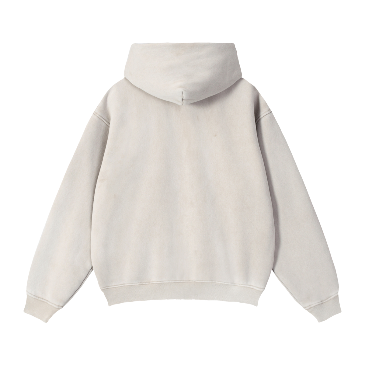 Unisex Zip-Through Boxy Fleece Hoodie in mild apricot, alternate angle
