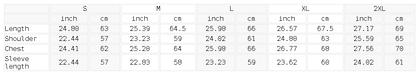 Size chart for the Unisex Zip-Through Boxy Fleece Hoodie