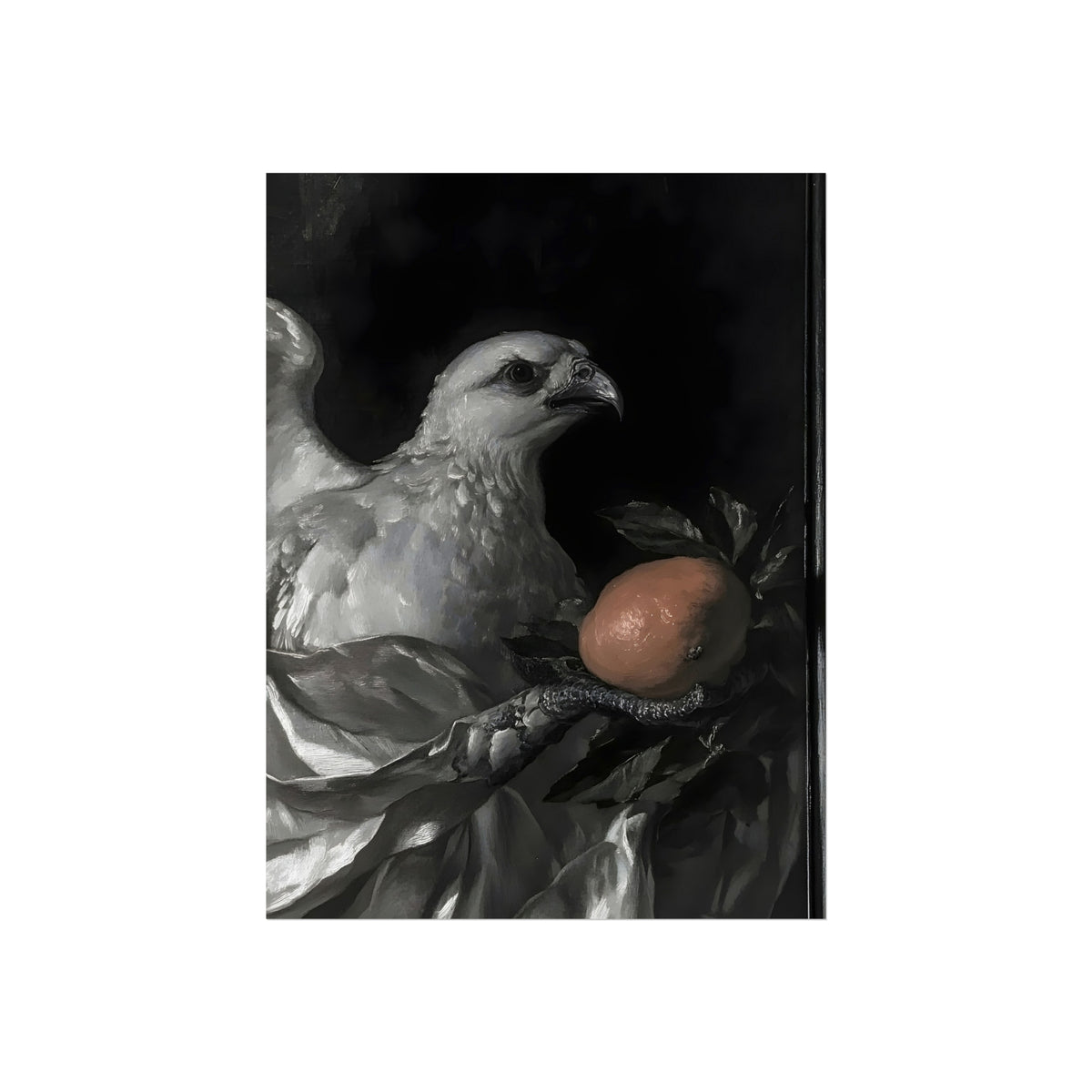 White Bird with Peach, art print, view 2