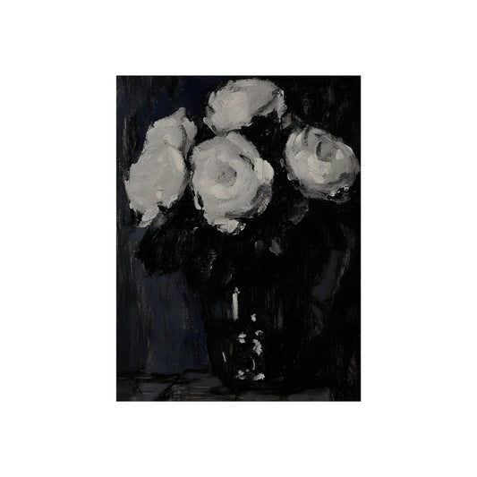 White Roses in the Dark Vase, art print, view 2