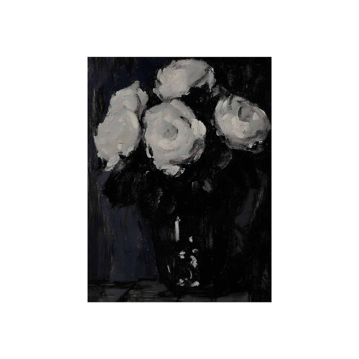 White Roses in the Dark Vase, art print, view 4