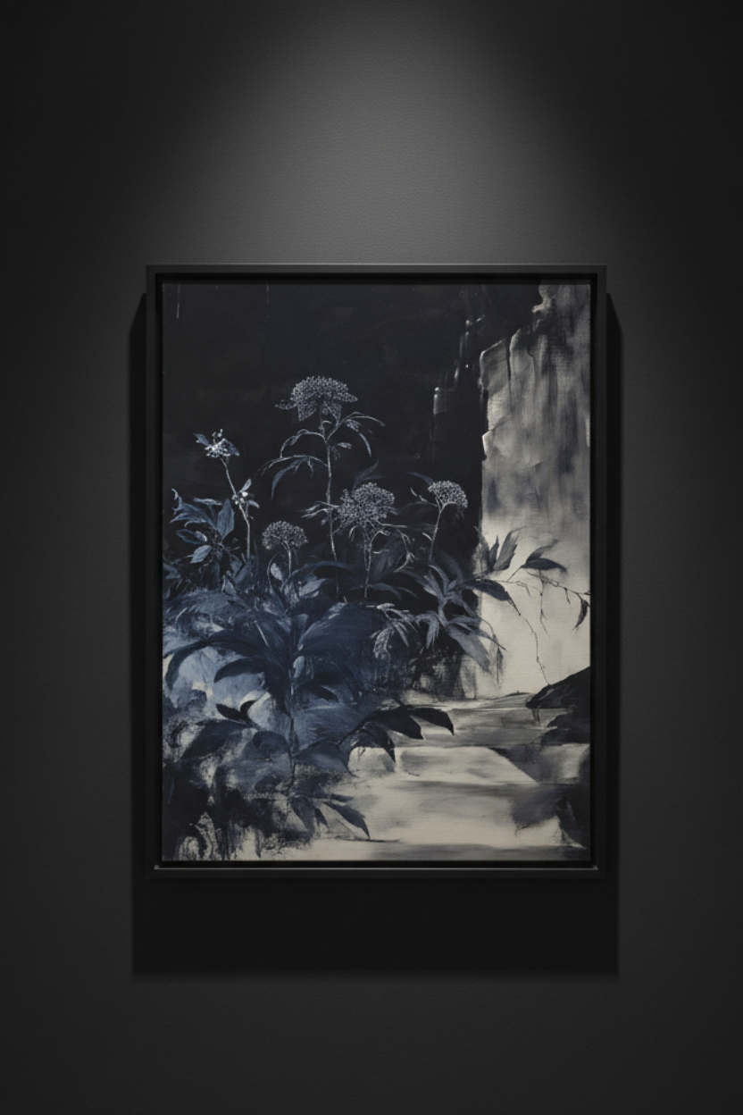 Wildflowers at the Stone Wall, art print