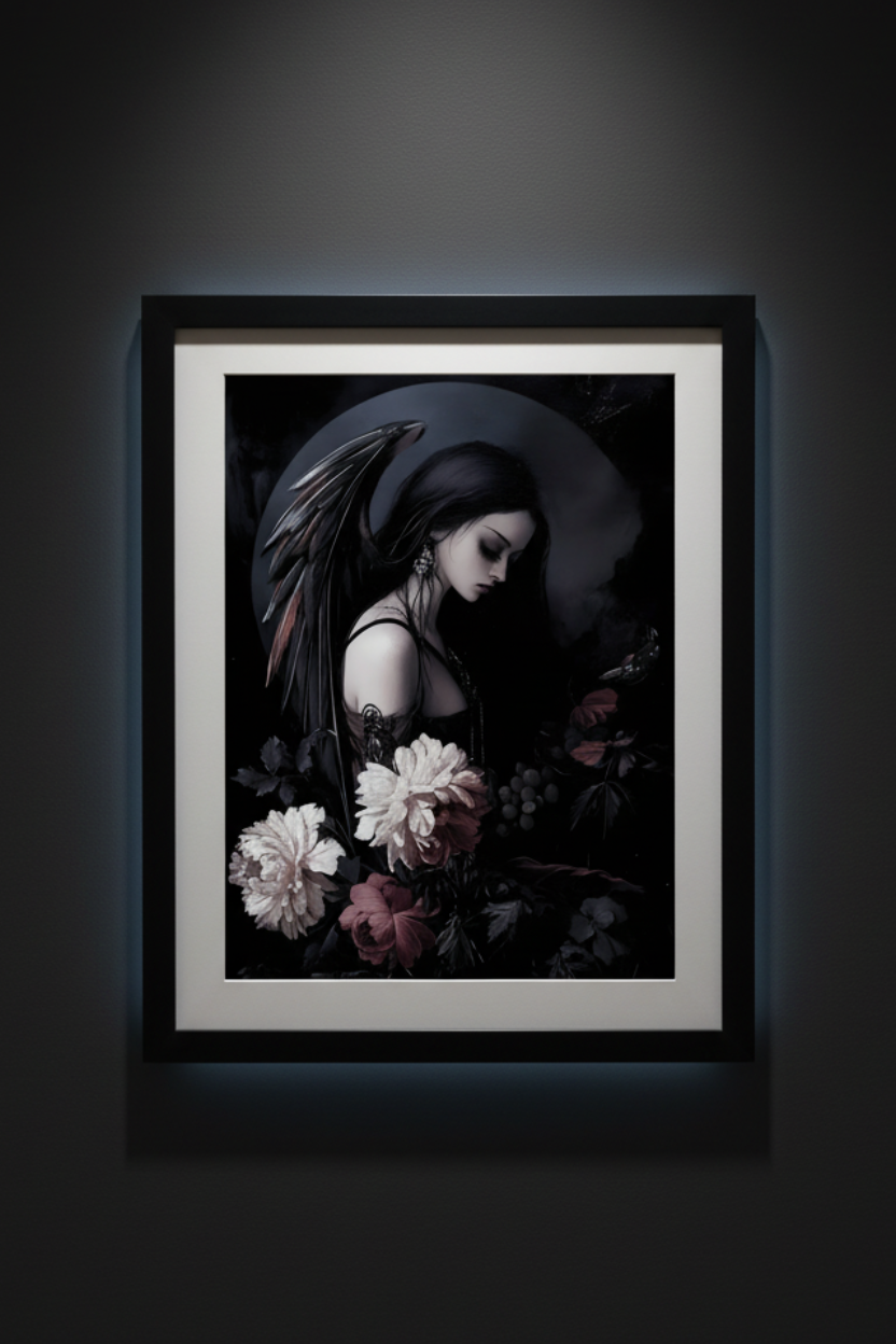 Winged in Bloom, art print