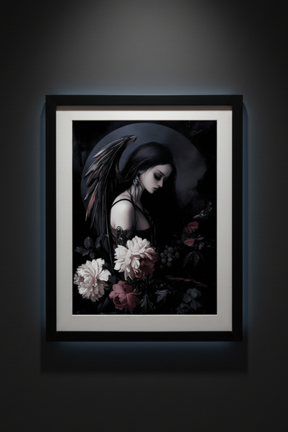 Winged in Bloom, art print