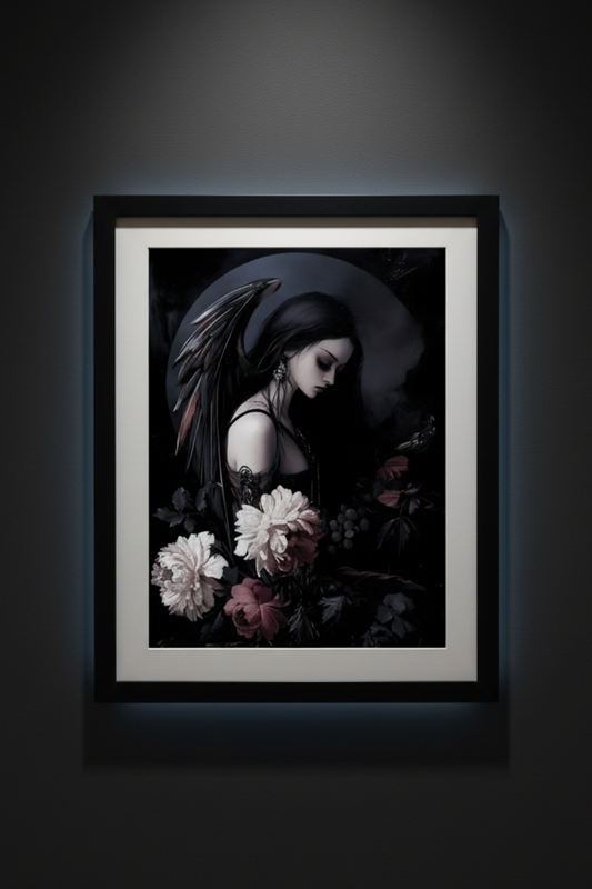 Winged in Bloom, art print