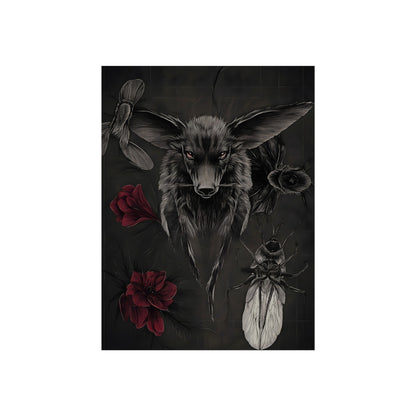 Wolf, Roses and Insect, art print, view 4