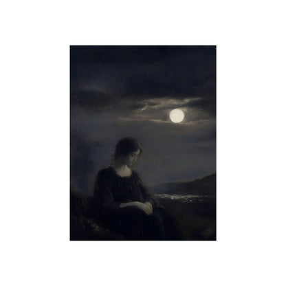 Woman Beneath the Full Moon, art print, view 4