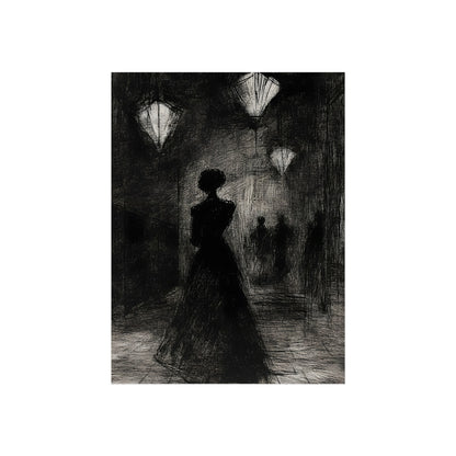 Woman Beneath the Hanging Lights, art print, view 3