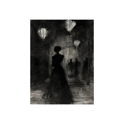 Woman Beneath the Hanging Lights, art print, view 4