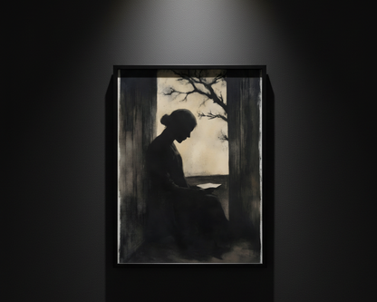 Woman Between the Pillars, art print