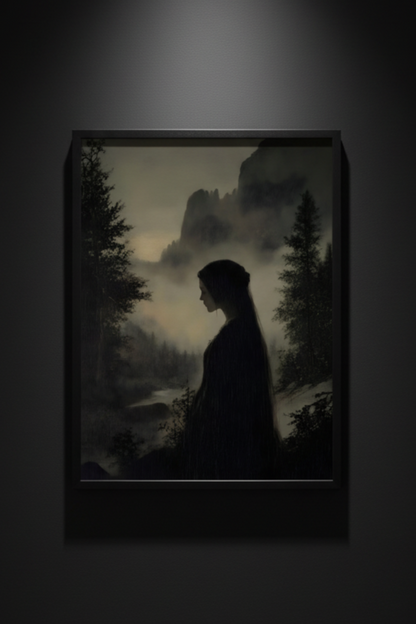 Woman in the Mountain Mist, art print