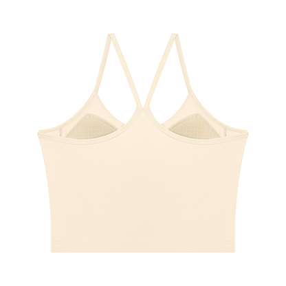 Women's 2-Piece Layered Yoga T-Shirt in apricot, alternate angle