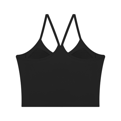Women's 2-Piece Layered Yoga T-Shirt in black, alternate angle