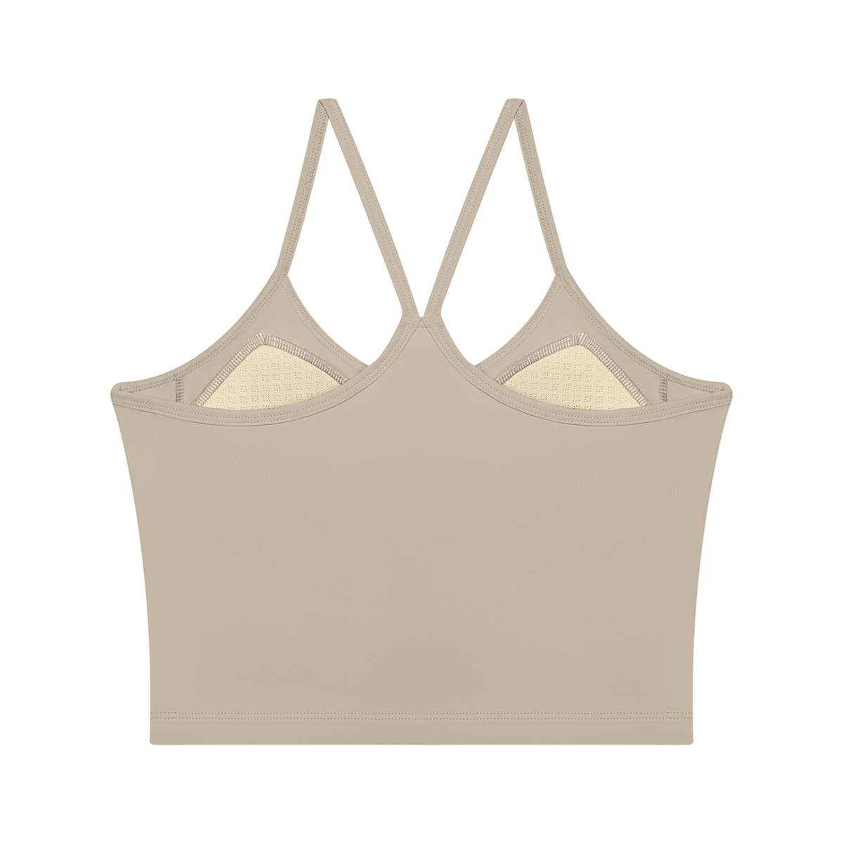 Women's 2-Piece Layered Yoga T-Shirt in khaki, alternate angle