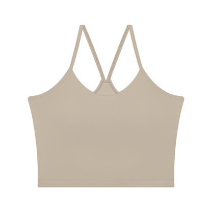 Women's 2-Piece Layered Yoga T-Shirt in khaki