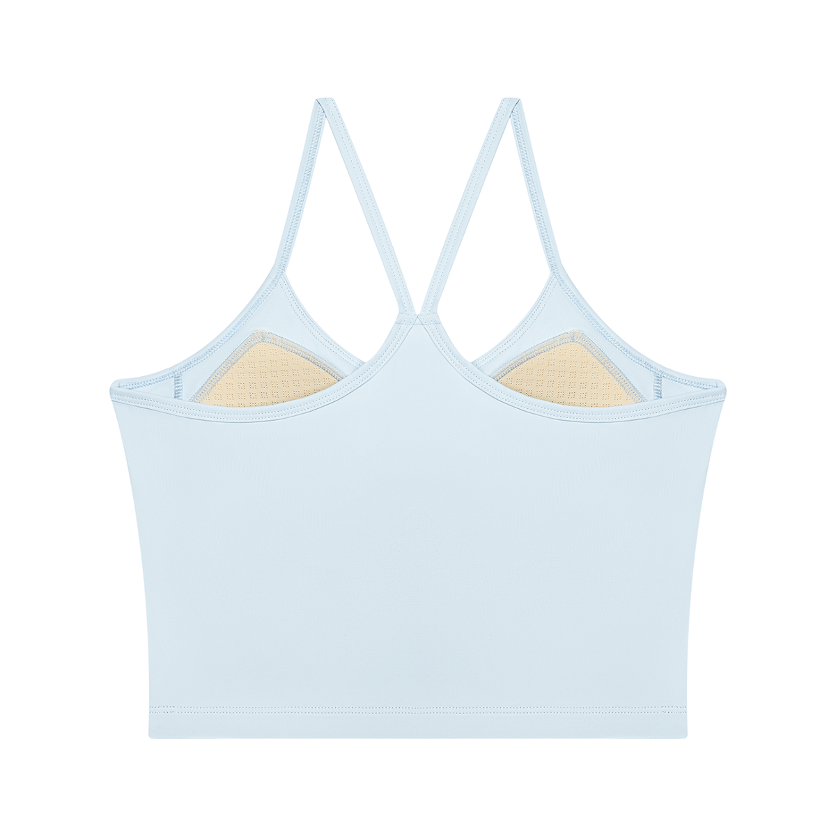 Women's 2-Piece Layered Yoga T-Shirt in light blue, alternate angle