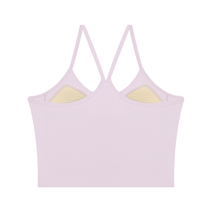 Women's 2-Piece Layered Yoga T-Shirt in light purple, alternate angle