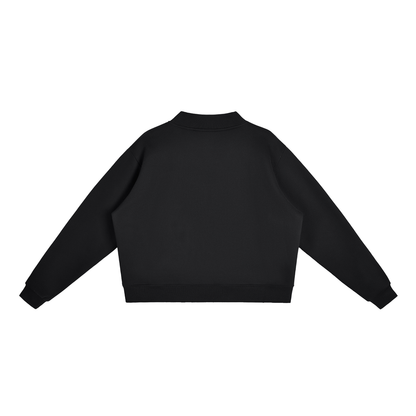 Women’s Antisocial Butterfly Oversized Mock-Neck Fleece Sweatshirt - Black – product image 2