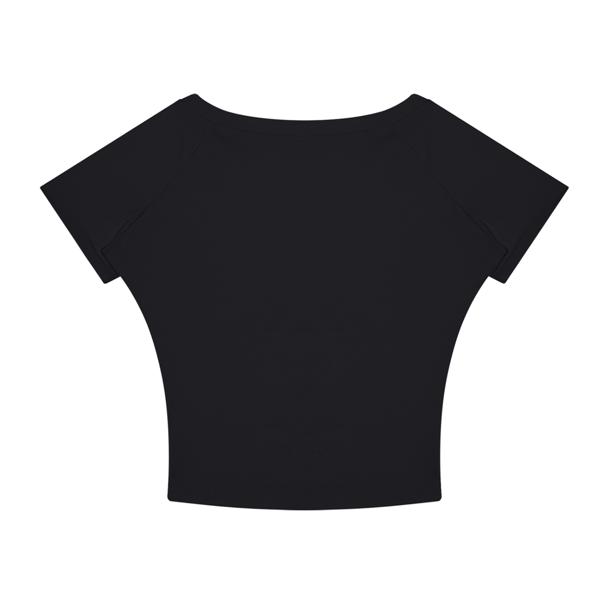 Women's Asymmetrical Cold Shoulder T-Shirt in black, alternate angle