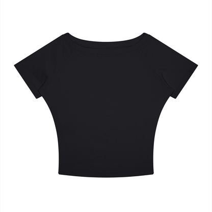 Women's Asymmetrical Cold Shoulder T-Shirt in black
