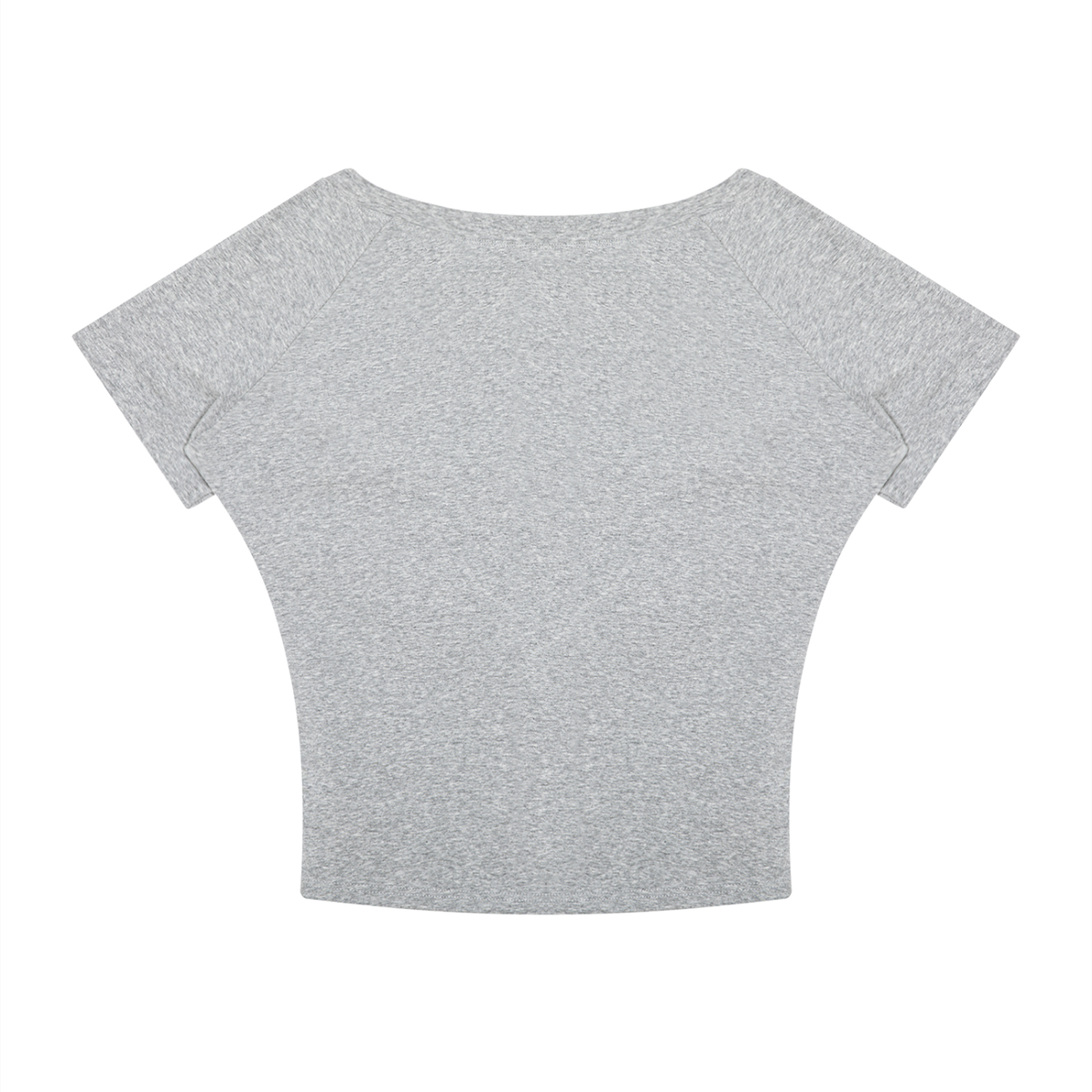 Women's Asymmetrical Cold Shoulder T-Shirt in flower gray, alternate angle