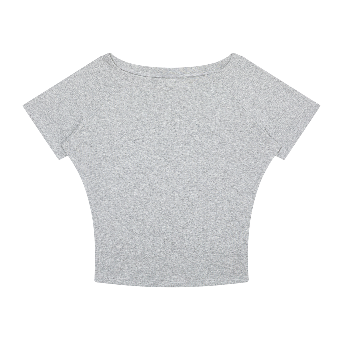 Women's Asymmetrical Cold Shoulder T-Shirt in flower gray