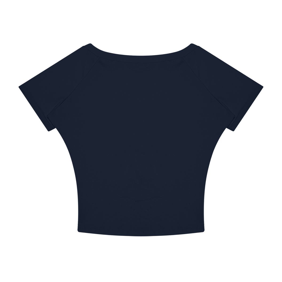 Women's Asymmetrical Cold Shoulder T-Shirt in navy blue, alternate angle