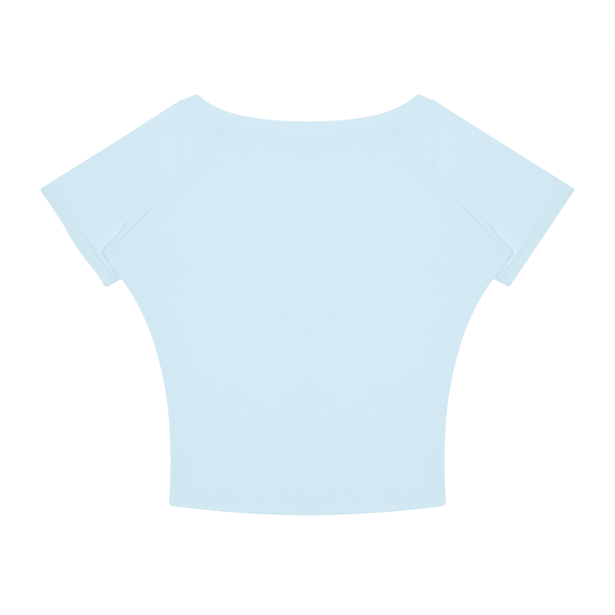 Women's Asymmetrical Cold Shoulder T-Shirt in sky blue, alternate angle