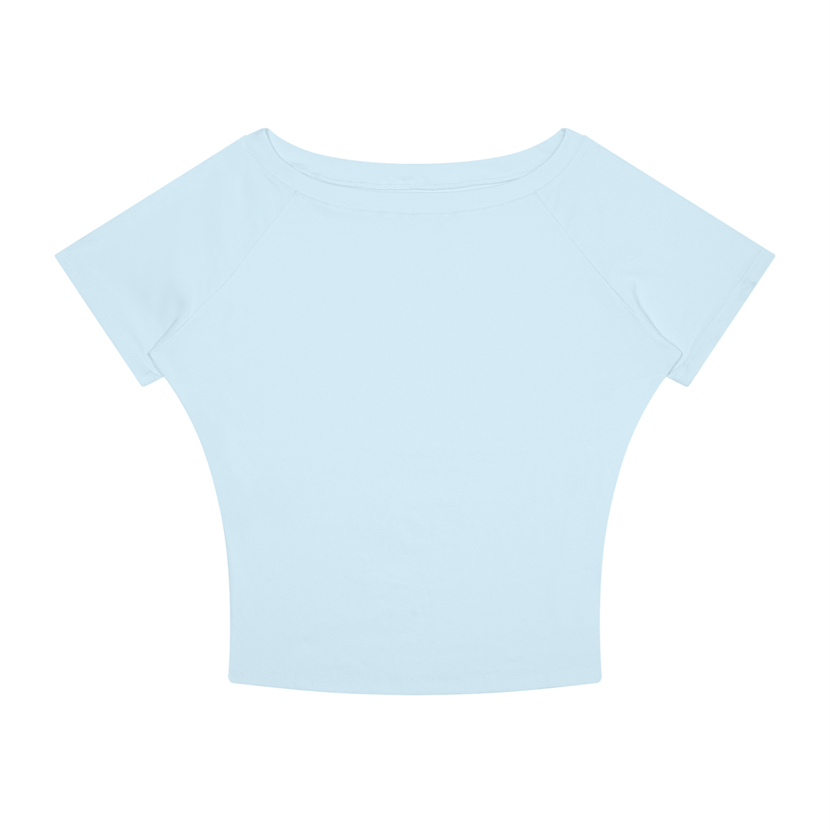 Women's Asymmetrical Cold Shoulder T-Shirt in sky blue