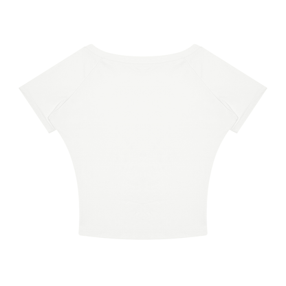 Women's Asymmetrical Cold Shoulder T-Shirt in white, alternate angle