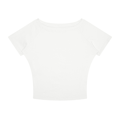 Women's Asymmetrical Cold Shoulder T-Shirt in white