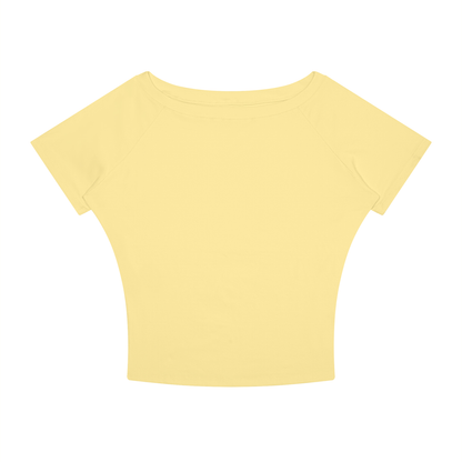 Women's Asymmetrical Cold Shoulder T-Shirt in yellow