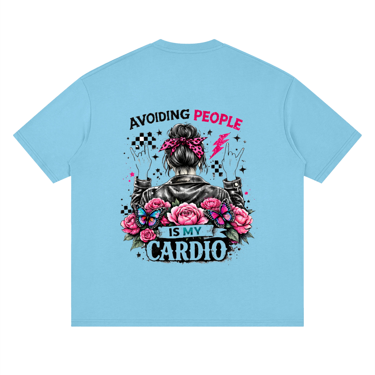 Women’s Avoiding People Is My Cardio Loose Drop-Shoulder T-Shirt