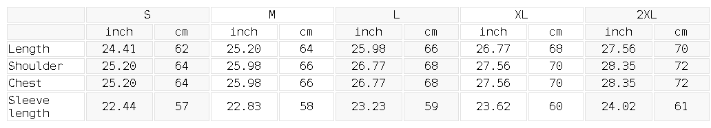 Size chart for the Women’s Avoiding People Is My Cardio Sunfade Detachable-Fur Hoodie