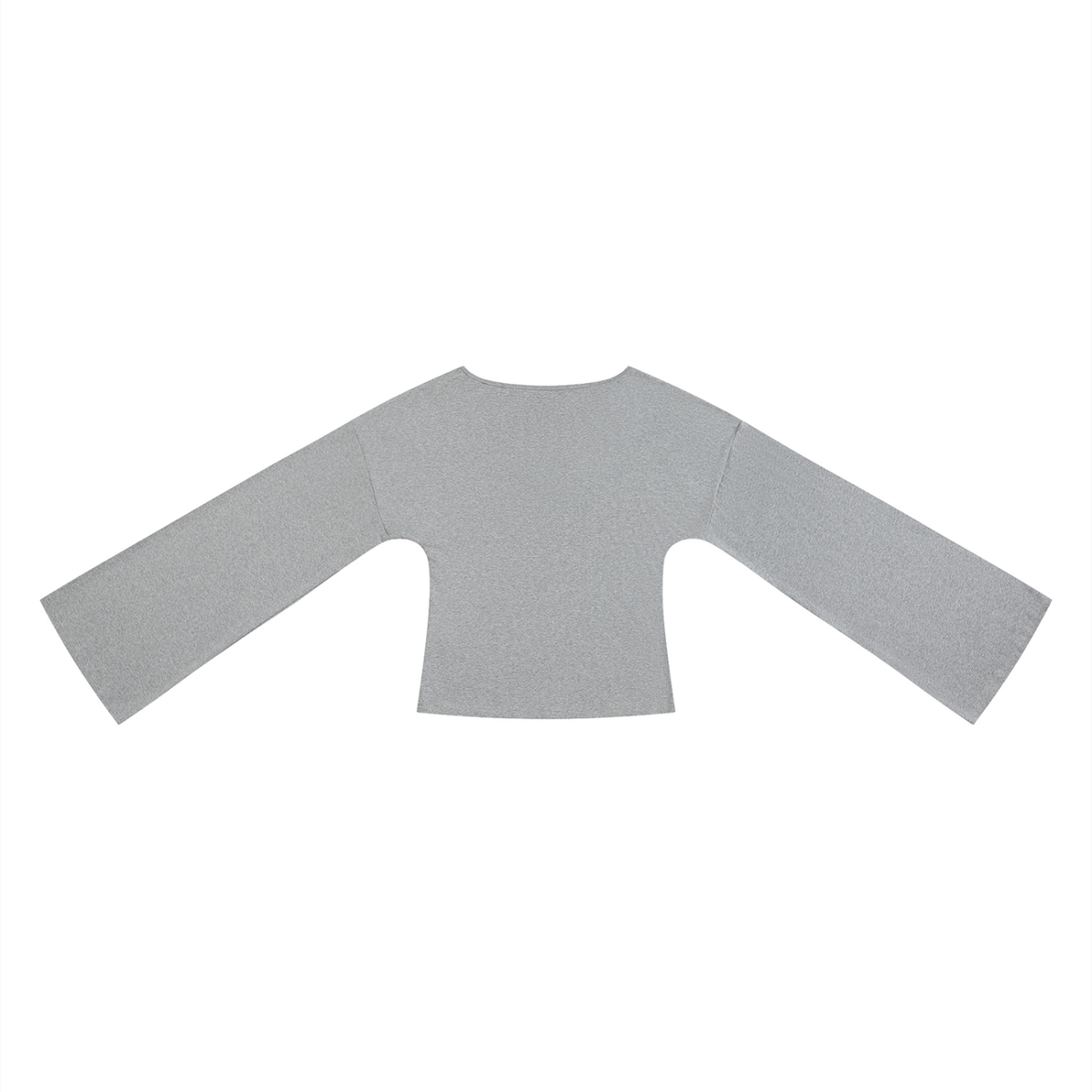 Women's Bell Sleeve T-Shirt in flower gray, alternate angle