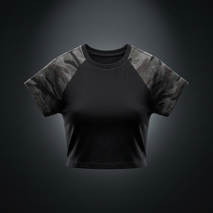 Women's Bodycon Camo Raglan T-Shirt