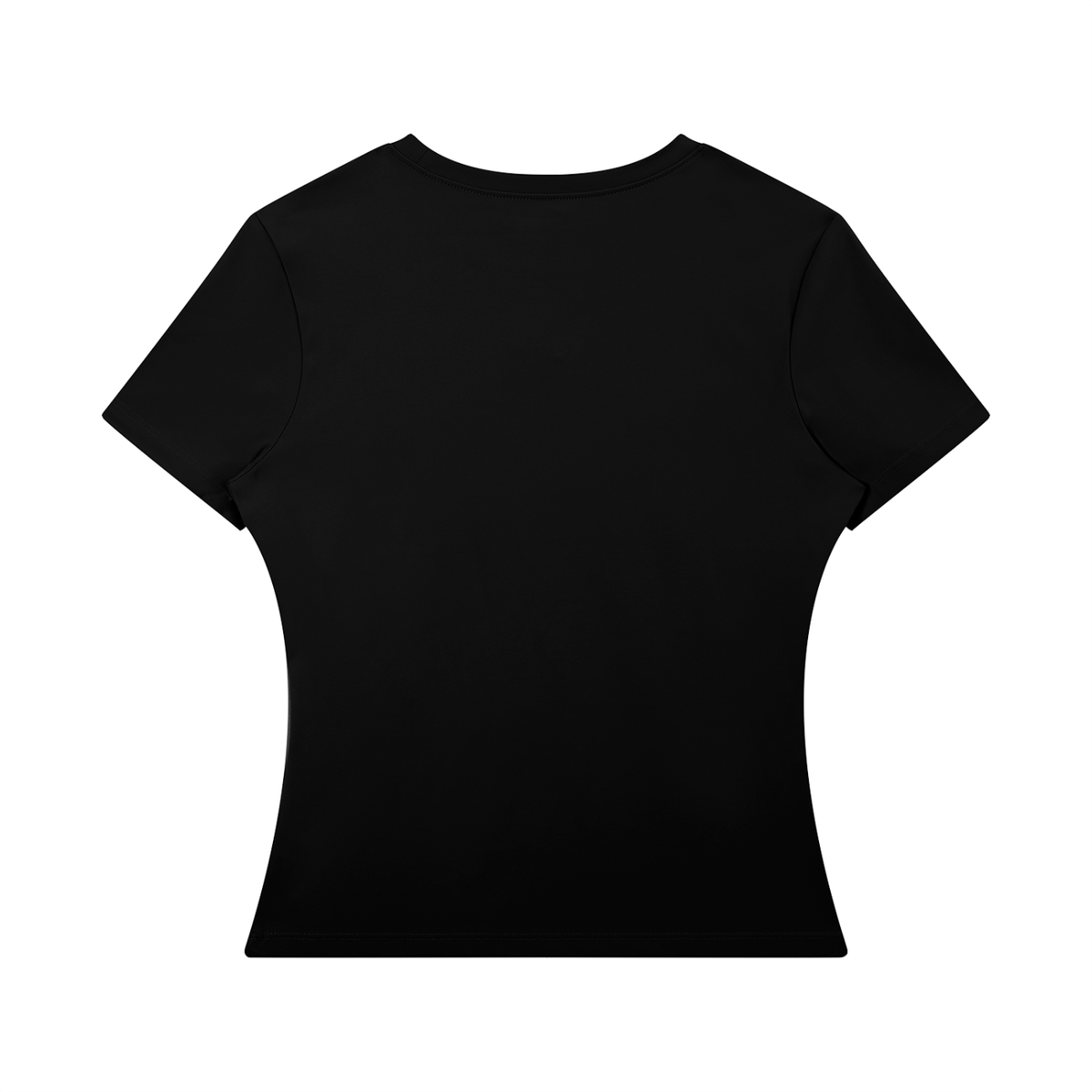 Women's Bodycon Nylon T-Shirt in black, alternate angle